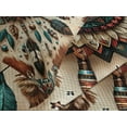 thumbnail image 4 of Ambesonne Rustic Quilted Bedspread Set 3 Pcs, Feathers and Arrows Folk Art, Queen Size, Redwood Teal Champagne, 4 of 5
