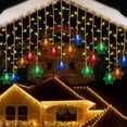 thumbnail image 4 of LED Curtain Lights Christmas Snowflake String Lights 16 Snowflake Shaped 80 Mini Bulbs 11.5 ft With Remote Control 8 Lighting Modes, 4 of 8