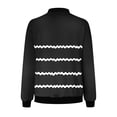 thumbnail image 4 of QATAINLAV Womens Fall Coats Fashion Striped Cardigan Tops Casual Full Zip Long Sleeve Bomber Jackets Outerwear with Pockets, Black, L, 4 of 6