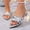 Silver, variant on Women's Sequin Pointed-Toe Slide Sandals, Sparkly Open-Toe Flat Slippers, Casual Slip-On Party Summer Footwear Gold 6(37)
