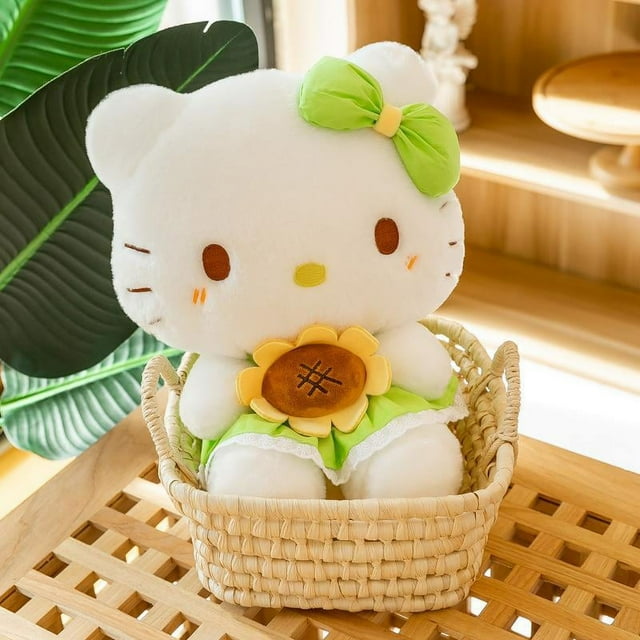 New Design Sunflower Hello KT Stuffed Animal Plush Doll Kawaii Sanrio Cartoon Peripheral Rag Children And Girlfriends Gift