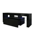thumbnail image 4 of New 51 inch Black TV Stand with LED RGB Lights,Flat Screen TV Cabinet, Gaming Consoles - in Lounge Room, Living Room and Bedroom(Black), 4 of 7