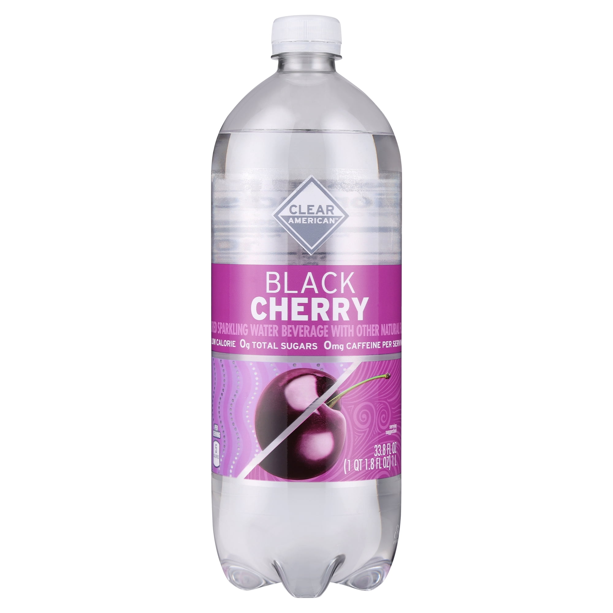 Clear American Black Cherry Flavored Sparkling Water, 33.8 fl oz Bottle