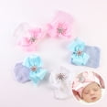 thumbnail image 3 of Newborn Hospital Hat Infant Baby Hat Cap with Big Bow Soft Cute Knot Nursery Beanie (1 or 3 Pack Bow Knit Rhinestone Ribbon/ 0-3 Month), 3 of 7