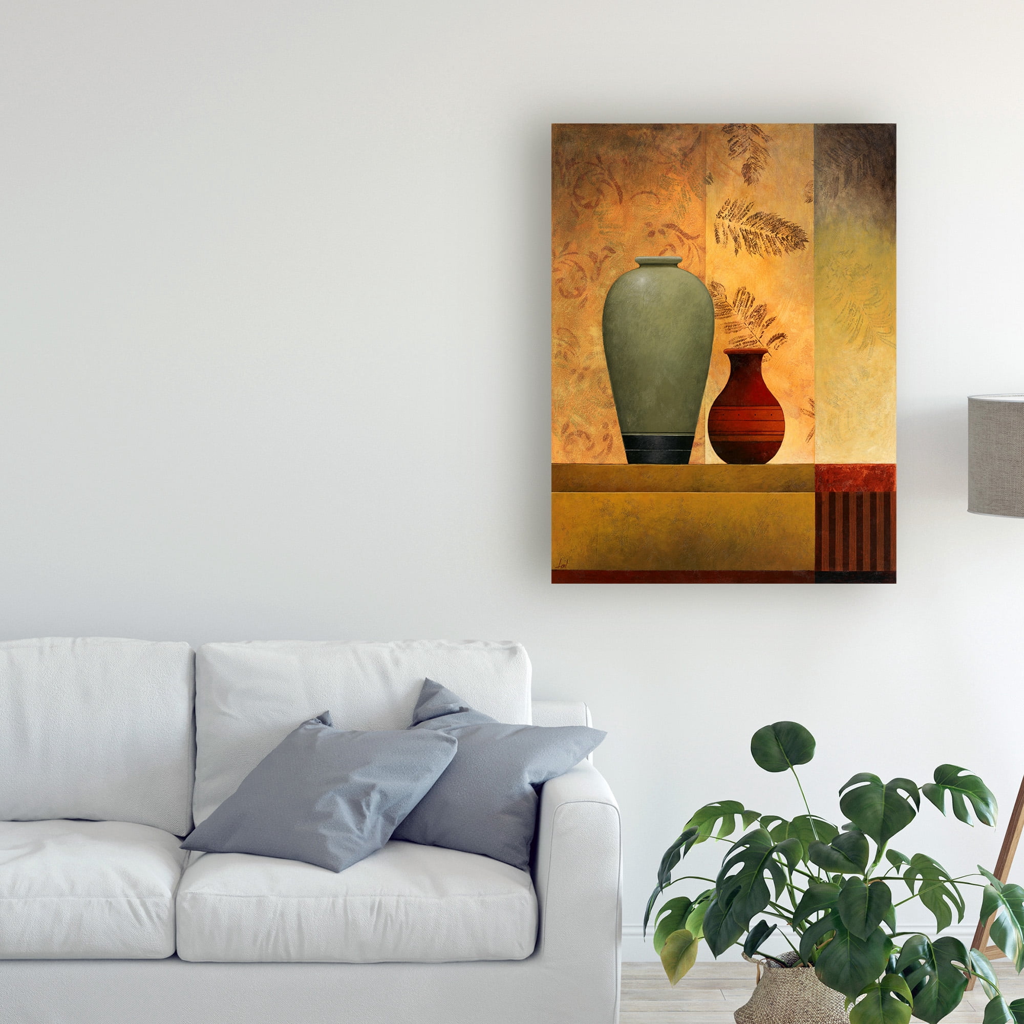Trademark Fine Art 'Vases Over Panels 2' Canvas Art by Pablo Esteban