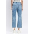 thumbnail image 4 of Flying Monkey - High Rise Ankle Straight Jeans with Distressed Raw Hem (28" Inseam) - F5866, 4 of 10
