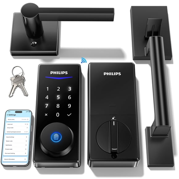 Cerradura inteligente Philips Wi‑Fi con teclado, huella digital y manija