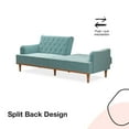 Mr. Kate Stella Vintage Convertible Sofa Bed Futon, Teal Velvet