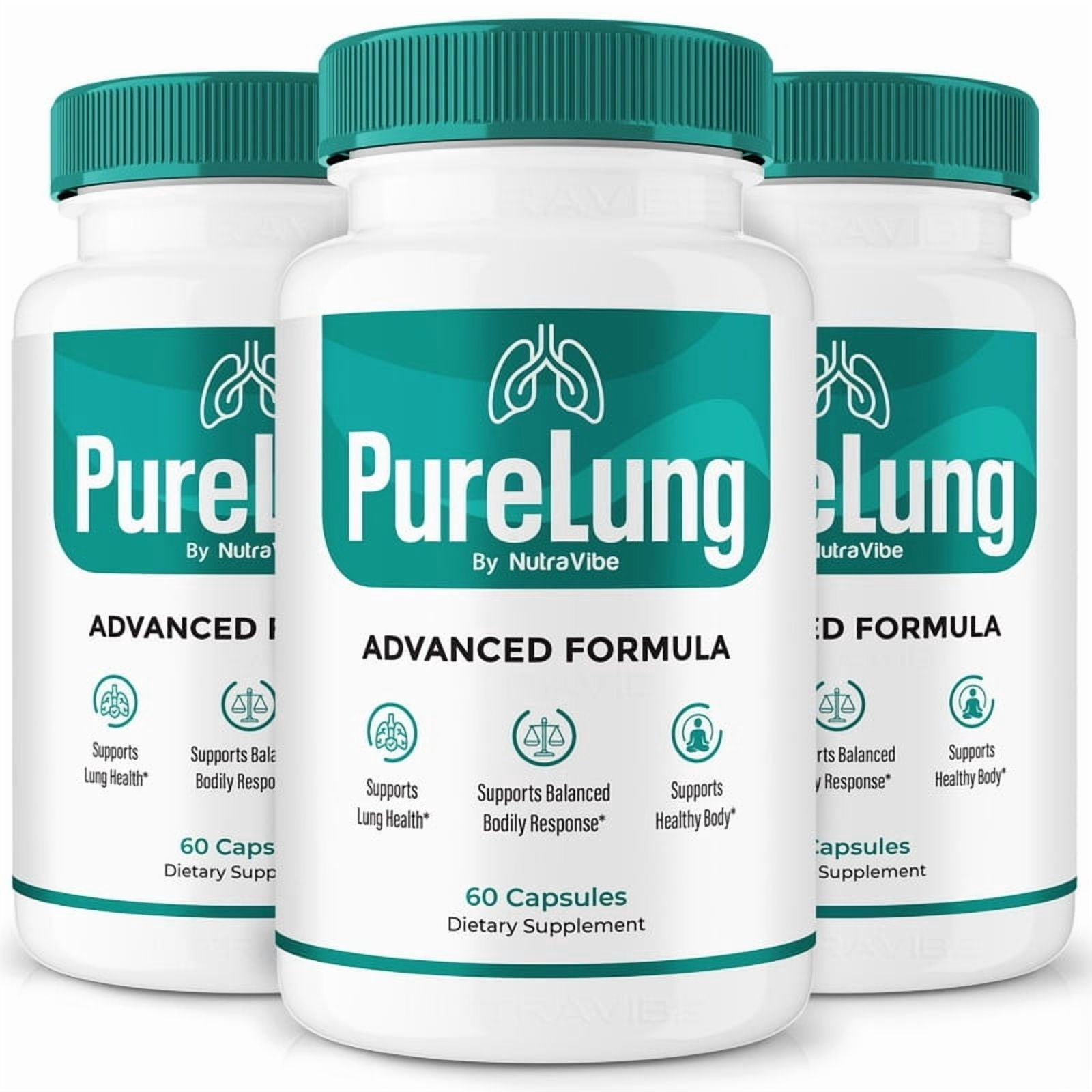 (3 Pack) PureLung – Respiratory Support Formula for Soothing Breathing Comfort & Daily Wellness | Easy-to-Swallow Daily Pills for Everyday Use (180 Capsules)