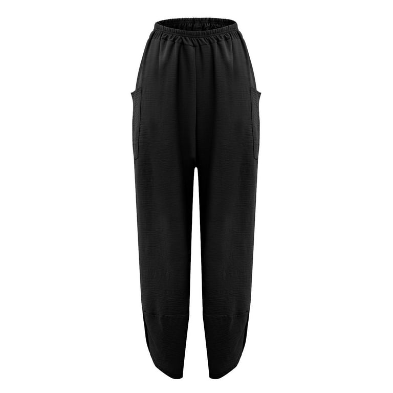 TOWED22 Sweatpants for Women,Women's High Waisted Joggers Pants Lightweight  Baggy Hiking Pants with Pockets(Black,XL)