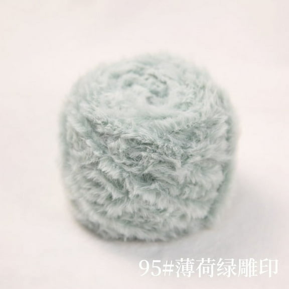 ERDOUY Chunky Chenille Yarn for Crocheting, Bulky Fluffy Thick Knitting Chenille Yarn, Super Chunky Chenille Yarn for Hand Knitted Blankets, Soft Plush Yarn, 100g ,Mint green