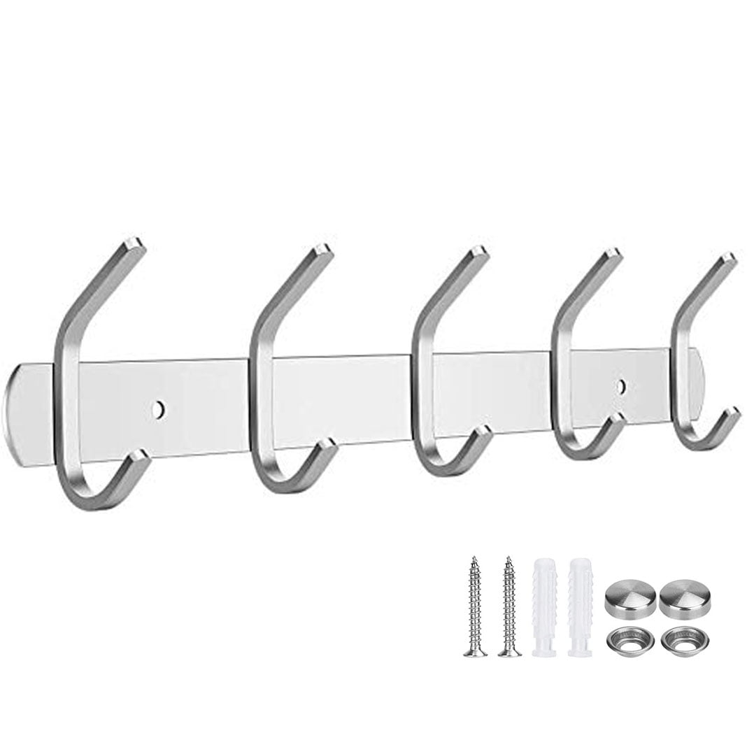 Modern 304 Stainless Steel Hook Rack Wall Mount Hook for Jackets Clothes Suitable for Bathroom Bedroom Kitchen Towel Rack Clothes Hooks Heavy Duty Hanger Coat Hooks Wall Hook