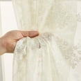 thumbnail image 6 of THD Joelle Floral Soft Decorative Lace Semi Sheer Light Filtering Rod Pocket Window Treatment Curtain Drapery Panels for Bedroom & Living Room - Set of 2 Panels (54 x 96 inches Long, White), 6 of 6