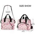 thumbnail image 3 of Lunch Bag Portable Crossbody Meal Bag Cooler Bag Insulated Lunch Bag Food Bag Handheld & Crossbody Design Pink Plum Seamless, 3 of 6
