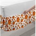 thumbnail image 2 of Harvest Bed Skirt, Halloween Inspired Pattern Vivid Cartoon Style Plump Pumpkins Vegetable, Elastic Bedskirt Dust Ruffle Wrap Around for Bedding Decor, 4 Sizes, Orange Green White, by Ambesonne, 2 of 2