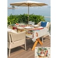 thumbnail image 4 of Outdoor Tablecloth with Umbrella Hole and Zipper, Christmas Snowman Rectangle Table Cloth 60x84 Inch Waterproof Tablecloth, Winter Coastal Beach Palm Tree on Linen Picnic Table Cover for Patio, 4 of 7