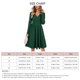 thumbnail image 4 of Vestido de cintura ajustada para mujer Vestido de manga larga con cuello en V para mujer Diseño de línea A drapeado ANGGREK  Otros, 4 of 5