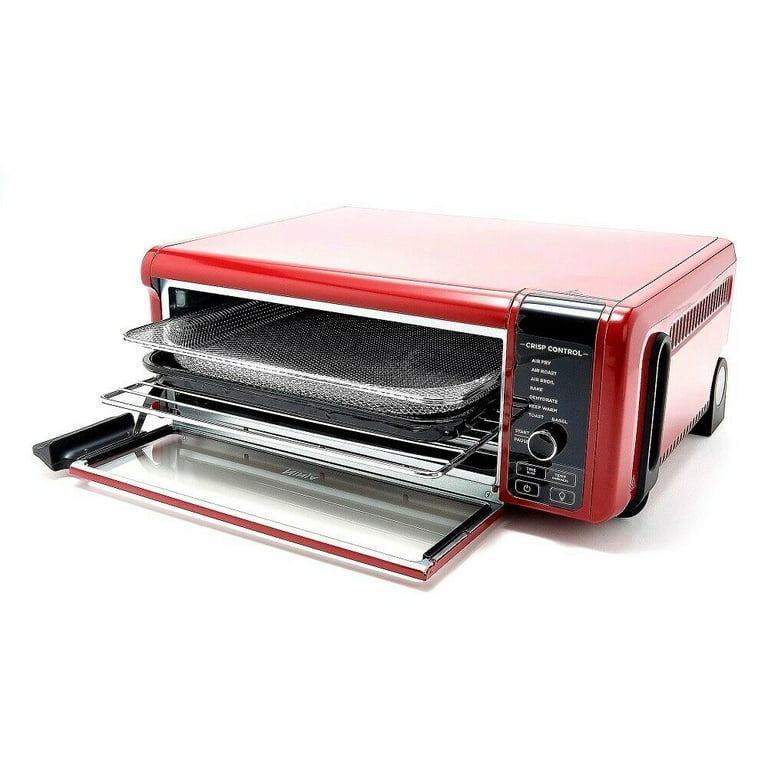 Ninja SP101 8-in-1 Air Fry Large Toaster Oven Flip-Away for Storage  Dehydrate Keep Warm 1800w XL Capacity (Renewed) RED