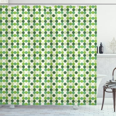 Ambesonne Green Shower Curtain, Circles of Various Tones, 69"Wx84"L, Green Cream