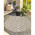 thumbnail image 3 of Unique Loom Outdoor Safari Collection Area Rug - Tsavo (3' 1" Round Gray/Ivory), 3 of 10