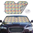 thumbnail image 2 of Fotbe Colorful Dinosaurs Car Windshield Sunshade | Sun Visor Protector Front Window Shade, Keeps Out UV Rays, Keeps Your Vehicle Cool-Small, 2 of 7