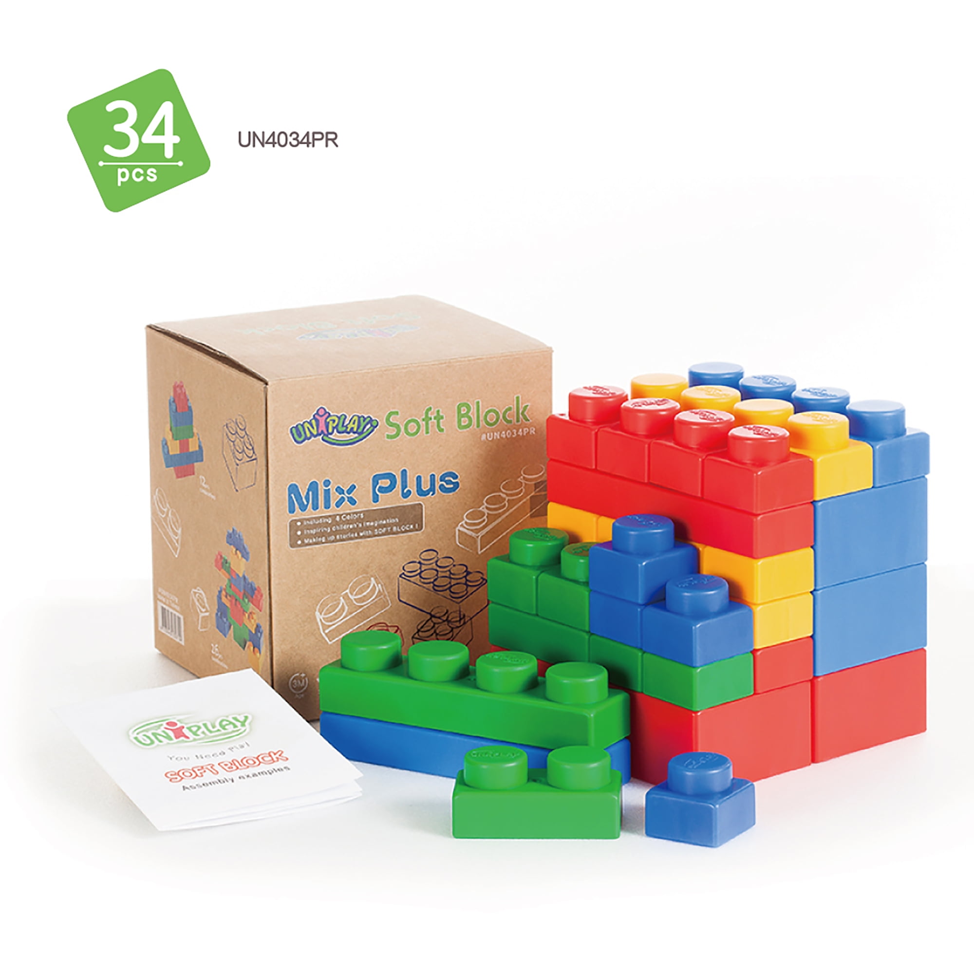UNiPLAY Mix Plus Soft Building Blocks with 5 Different Sizes for Ages 3 Months & Up Toddler and