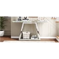 thumbnail image 5 of JERFIT 55.9 Inch Silver Modern Entryway Console Table with Full Body Mirror, Open Shelf Storage for Hallway, Living Room & Bedroom, 5 of 10