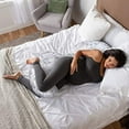 thumbnail image 2 of Boppy Total Body Pillow with Easy-on Removable Pillow Cover in Gray Scattered Leaves for Full-body Support, Body Pillow for Pregnancy and Postpartum Positioning, 2 of 7