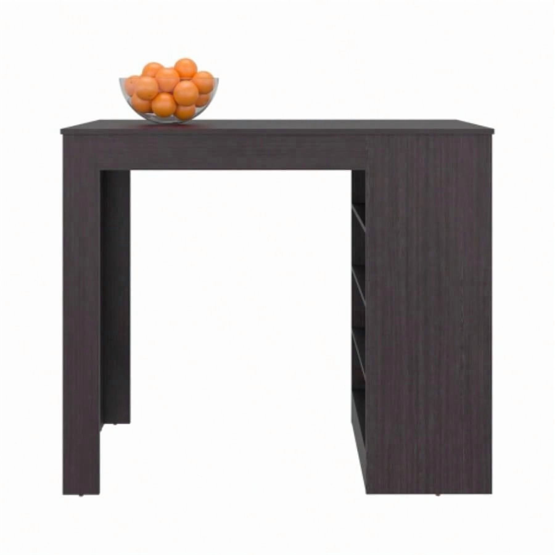 Modern Kitchen Island with 4 Storage Shelves, Finished in Black Wengue, Suitable for Small to Medium Kitchens