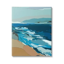Stupell Industries Contemporary Beach Shore Waves Graphic Art Gallery Wrapped Canvas Print Wall Art, Design by Nikita Jariwala