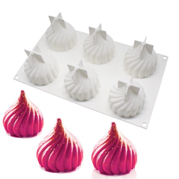 FRCOLOR 6 Cavities Silicone Mousse Mold DIY Cake Fondant Jelly Chocolate Dessert Mould Kitchen Baking Tool
