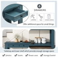 thumbnail image 5 of 65.75'' Console Table Sofa Table with 4 Storage Drawers,Wooden Farmhouse Entryway Table with Storage Shelf,Multifunction Long Vintage Console Table for Hallway, Entryway, Bedroom, Living Room,Dark Bl, 5 of 9