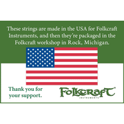 Folkcraft LAP-JO® String Set, 3 Strings, Loop End (.012 .015 .026SS)