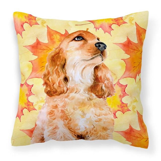 Carolines Treasures BB9967PW1414 Cocker Spaniel Fall Fabric Decorative Pillow