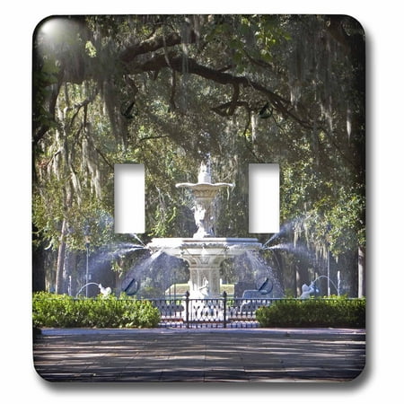 Double Fountain - 3dRose Water fountain, Forsyth Park, Savannah, Georgia - US11 DFR0070 - David R. Frazier - Double Toggle Switch (lsp_89316_2)