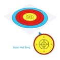 thumbnail image 3 of Uxcell 16 Inch Half Ring Archery Target Paper Bow Arrow Target Face for Shooting Practice, 20 Pack, 3 of 5