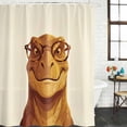 thumbnail image 2 of Brown Dinosaurs Shower Curtain, Waterproof Shower Curtains for Bathroom, Funny Animals Modern Art Washable Fabric Bathtub Curtain Set Bath Decor with 12 Hooks Standard 72"x72", 2 of 8