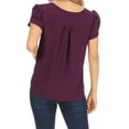 thumbnail image 3 of Women's Casual Petal Sleeve Blouse with Ribbon Tie and Keyhole Neckline, 3 of 6