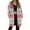 Pink, variant on Jacket Women Longline Jackets Christmas Print Winter Cozy Lined Full Zip Outerwear for Cold Weather Womens Winter Coat Black L