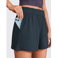 thumbnail image 3 of CRZ YOGA Comfy Ribbed Sweat Shorts for Women 3" High Waisted Casual Lounge Athletic Jersey with Pockets, 3 of 4