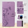 thumbnail image 2 of Dteck for Samsung Galaxy A04E Wallet Case,Women Flio Folio Cover with Butterfly Embossed PU Leather Kickstand Credit Card Holder Case with Wrist Strap for Samsung Galaxy A04E,Purple, 2 of 7