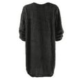 thumbnail image 4 of Arlun Soft Fuzzy Midi Sweater Dresses for Women 2025 Crewneck Long Sleeve Oversized Knit Warm Pullover Soft Cute Knee Length Lantern Sleeve Fall Dress Streetwear Outfits Black XXXXXL, 4 of 6