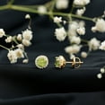 thumbnail image 6 of Rosec Jewels Real Peridot Stud Earrings with Diamond Halo for Women - AAA Quality, 18K Yellow Gold, 6 of 9