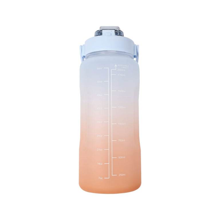 Uspeedy Motivational Water Bottle 64oz, Half Gallon Water Bottle with Straw Leak Proof Water Bottle with Time Marker , Large Straw Cooler Water Bottle
