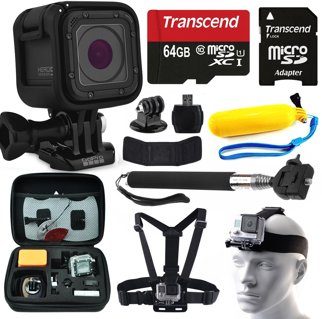 GoPro HERO5 Session HD Action Camera (CHDHS501) with 10 Piece Accessories Bundle includes 64GB