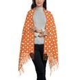 thumbnail image 2 of Haiem Orange And White Polka Dot Pattern Women's Long Blanket Scarf Chunky Oversized Winter Fall Warm Scarf Big Tartan Scarves Wrap Shawl Ladies Gifts, 2 of 8