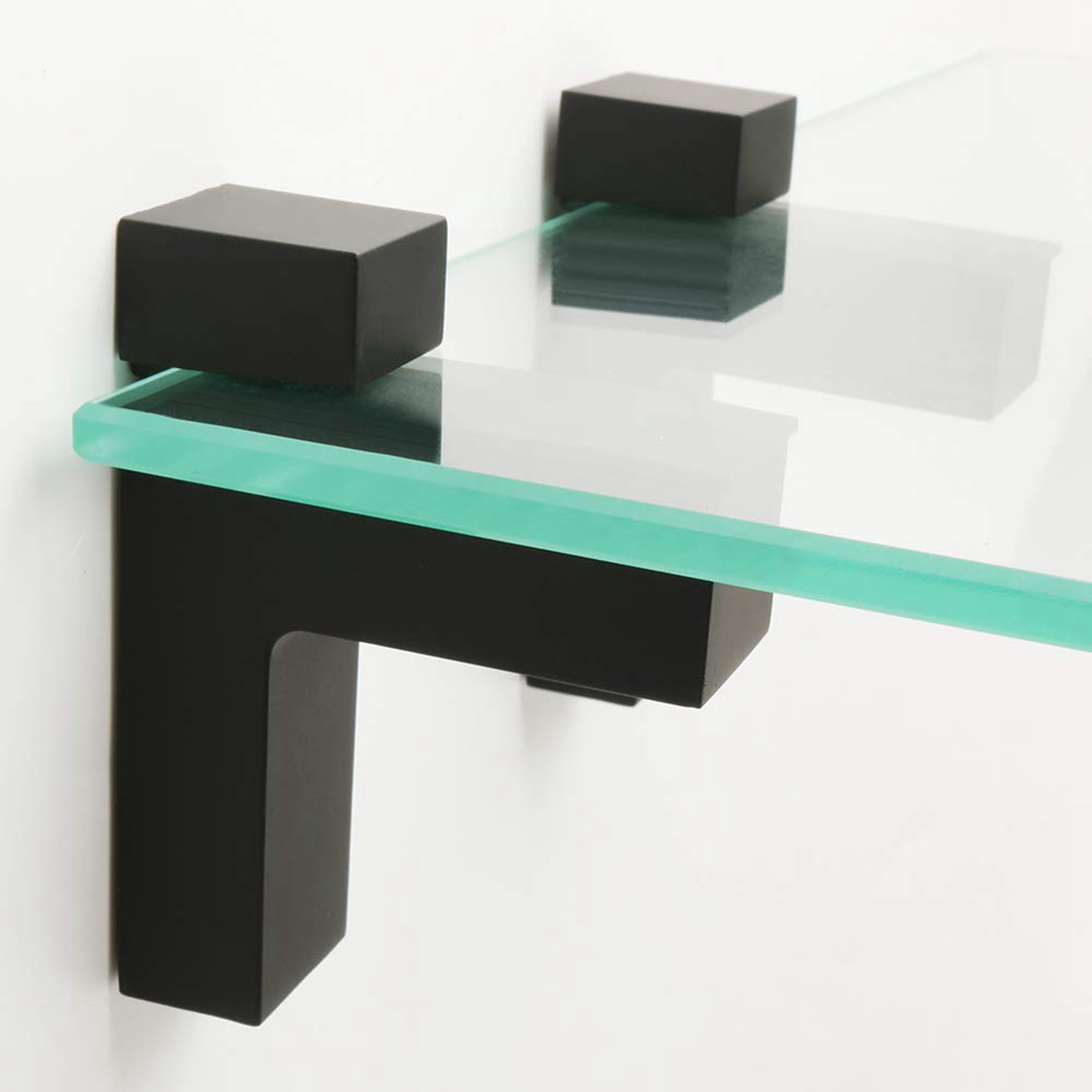4 Pcs Adjustable Wood/Glass Shelf Bracket Wall Mount Heavy Duty Floating Brackets for 3-28mm Thick Shelves,Black