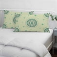 thumbnail image 3 of Green Floral Pillow Covers, Linen Long Throw Pillow Case, round Floral Ethnic Abstract Patterned Holiday Pillow Protector Decorative Cushion Cover for Living Room/Bedroom 20" x 30", 3 of 8