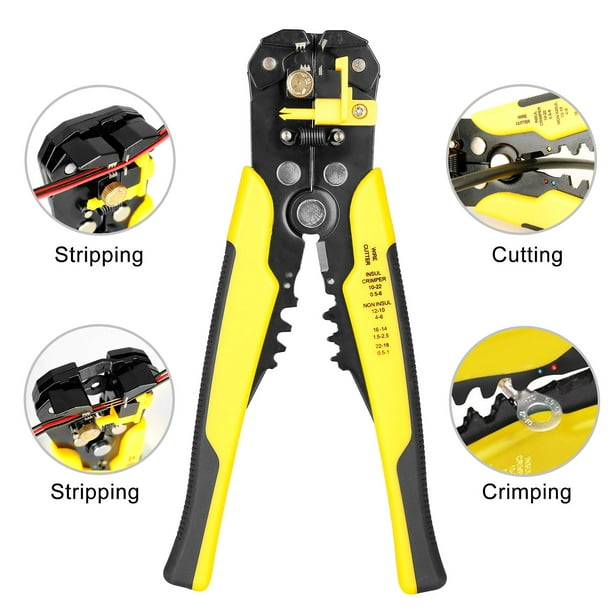 Ktaxon 3 in 1 8" SelfAdjusting Wire Stripper, Automatic Cable Cutter