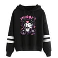 thumbnail image 2 of Kuromi merch Anime Onegai My Melody  hooded  drawstring pocketless  sweatshirt men/women pullover, 2 of 6
